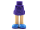 Mini Doll Hips and Shorts Folded Hem with Light Nougat Legs and Dark Azure Shoes with Dark Purple Soles and Laces Pattern - Thick Hinge, 11202c00pb12