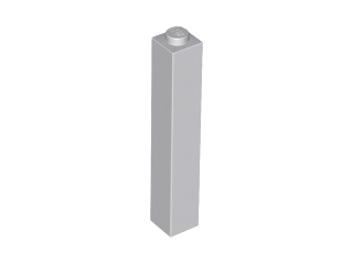 Деталь Lego Кубик Brick 1 x 1 x 5 - Solid Stud 2453b Light Bluish Gray N