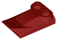 Slope, Curved 3 x 2 x 2/3 with 2 Studs, Wing End, 47456 Dark Red U
