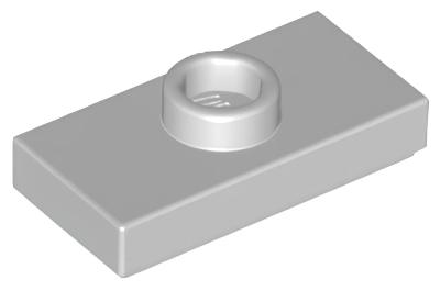 Деталь LEGO Plate, Modified 1 x 2 with 1 Stud with Groove and Bottom Stud Holder (Jumper) 15573 (78823) Light Bluish Gray U