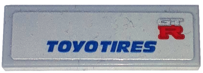 Tile 1 x 3 with Blue 'TOYOTIRES' and Red and Silver 'GTR' Pattern (Sticker) - Set 76917, 63864pb245 Light Bluish Gray U