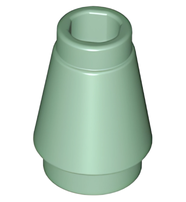 Деталь LEGO Cone 1 x 1 with Top Groove 4589b (28701, 59900, 64288) Sand Green U