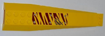 Wedge 16 x 4 Triple Curved with Reinforcements with 6 Rivets and 3 Claw Scratch Marks on Dark Red Tiger Stripes Pattern Model Left Side (Sticker) - Set 5888, 45301pb026L Yellow U