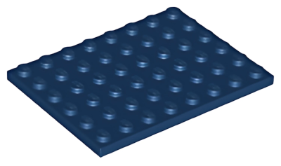 Деталь LEGO Plate 6 x 8 3036 Dark Blue U
