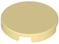 Tile, Round 2 x 2 with Bottom Stud Holder, 14769 Tan U
