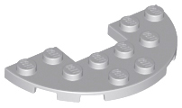 Plate, Round Half 3 x 6 with 1 x 2 Cutout, 18646 Light Bluish Gray N