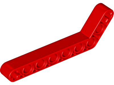Деталь LEGO Technic, Liftarm, Modified Bent Thick 1 x 9 (7 - 3) 32271 (16616, 42160) Red U