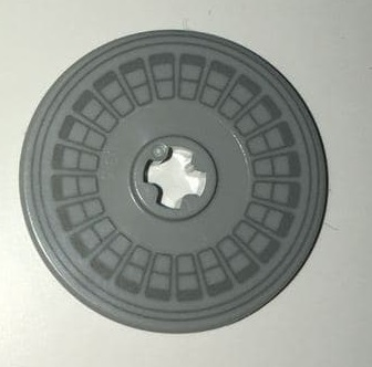 Technic, Disk 3 x 3 with Hubcap Pattern, 2723pb086 Light Bluish Gray N