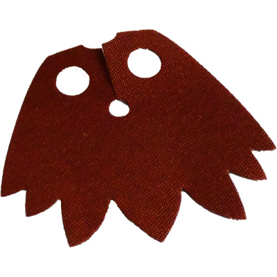 Minifigure Cape Cloth, 7 Points with Reddish Brown and Dark Green Sides - Traditional Starched Fabric, 109633 Reddish Brown N