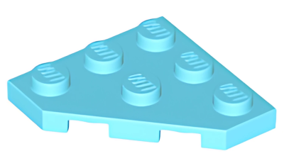 Деталь LEGO Wedge, Plate 3 x 3 Cut Corner 2450 Medium Azure U
