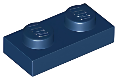Деталь LEGO Plate 1 x 2 3023 Dark Blue U