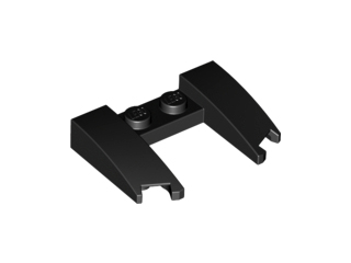Wedge 3 x 4 x 2/3 Curved with Cutout, 11291 Black U