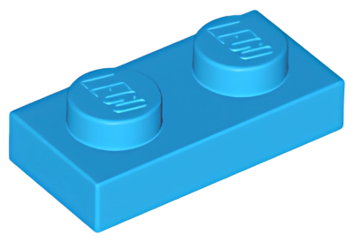 Деталь LEGO Plate 1 x 2 3023 Dark Azure U