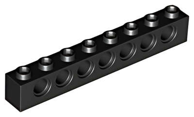 Деталь LEGO Technic, Brick 1 x 8 with Holes 3702 Black U