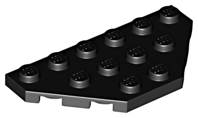 Деталь LEGO Wedge, Plate 3 x 6 Cut Corners 2419 (43127) Black U