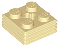 Brick, Modified 2 x 2 x 2/3 Ribbed with Axle Hole 71752