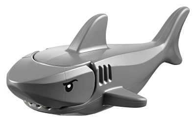 Деталь Lego Акула Shark with Gills with Black Eyes and White Pupils Pattern 14518c01pb01 Dark Bluish Gray U