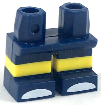 Legs Short with Molded Horizontal Yellow Stripes and Printed White Toes Pattern, 41879pb012 Dark Blue U