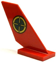 Tail Shuttle with Gold and Dark Green Target Pattern on Right Side (Sticker) - Set 70735, 6239pb053R Red U
