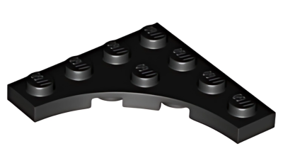Деталь Lego Plate, Modified 4 x 4 with 3 x 3 Curved Cutout 35044 Black U