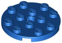 Plate, Round 4 x 4 with Hole, 60474 Blue N