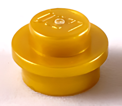Деталь LEGO Plate, Round 1 x 1 4073 Pearl Gold U