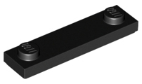 Plate, Modified 1 x 4 with 2 Studs with Groove, 41740 Black U