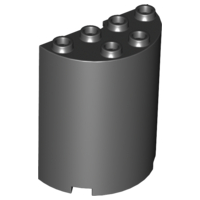 Cylinder Half 2 x 4 x 4, 6259 Black U