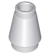 Cone 1 x 1 with Top Groove, 4589b Light Bluish Gray N