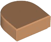 Tile, Round 1 x 1 Half Circle Extended, 24246 Medium Nougat N