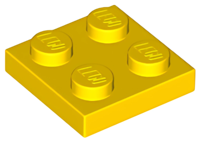 Деталь LEGO Plate 2 x 2 3022 (94148) Yellow U