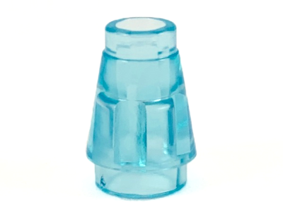 Cone 1 x 1 with Top Groove, 4589b Trans-Light Blue N