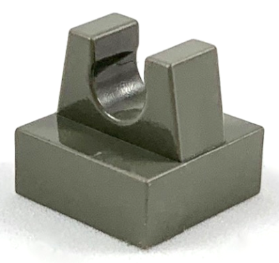 Tile, Modified 1 x 1 with Clip, 2555 Dark Gray U