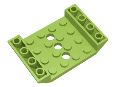 Slope, Inverted 45 6 x 4 Double with 4 x 4 Cutout and 3 Holes, 60219 Lime U