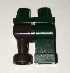 Hips and 1 Dark Green Left Leg, 1 Dark Brown Pirate Peg Leg, 970d33 Dark Green U
