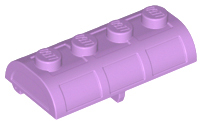 Container, Treasure Chest Lid Curved with Thick Hinge, 4739a Medium Lavender U