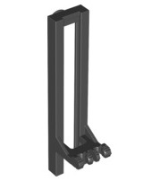 Vehicle, Forklift Wide 1 x 2 Hinge Plate Locking Dual 2 Fingers with Rubber Belt Holder, 4518c Black U