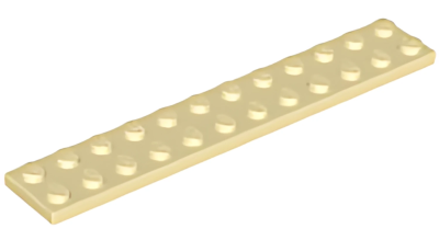 Деталь LEGO Plate 2 x 12 2445 Tan U