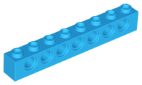 Technic, Brick 1 x 8 with Holes, 3702 Dark Azure U