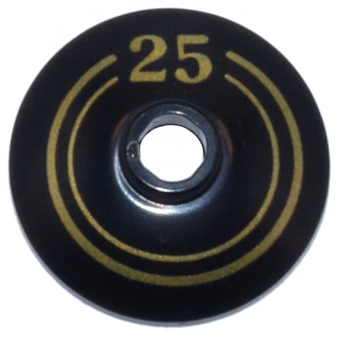 Dish 2 x 2 Inverted (Radar) with Gold Concentric Circles and '25' Pattern, 4740pb024