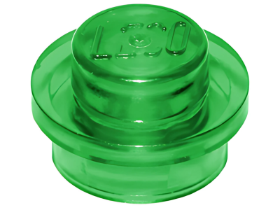 Деталь LEGO Plate, Round 1 x 1 4073 Trans-Green U