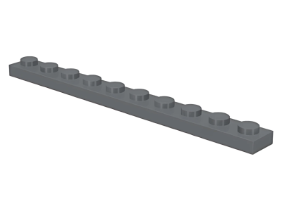 Деталь LEGO Plate 1 x 10 4477 Dark Bluish Gray U