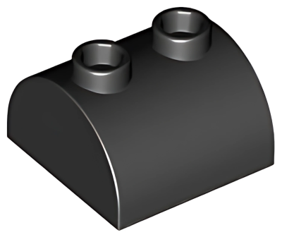 Деталь LEGO Lego Slope, Curved 2 x 2 x 1 Double with 2 Studs 30165 Black U