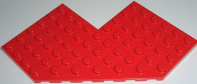 Wedge, Plate 10 x 10 with 4 x 4 Cutout and Cut Corner, 2401 Red U