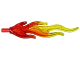 Wave Rounded Straight Large with Bar End (Flame) with Marbled Trans-Yellow Pattern, 85959pb01b