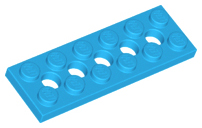 Technic, Plate 2 x 6 with 5 Holes, 32001 Dark Azure U