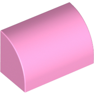 Slope, Curved 1 x 2 with Bottom Stud Holder, 37352 Bright Pink N