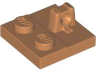 Hinge Plate 2 x 2 Locking with 1 Finger on Top, 92582 Medium Nougat U