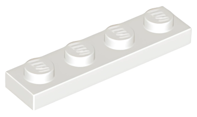 Деталь LEGO Plate 1 x 4 3710 White U