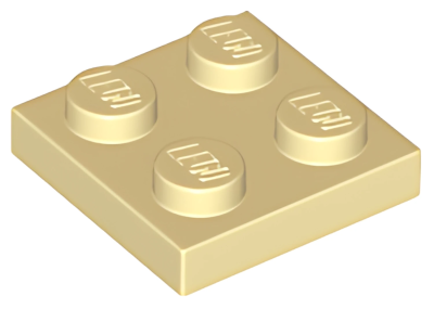 Деталь LEGO Plate 2 x 2 3022 (94148) Tan U